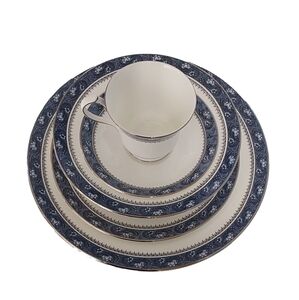 BLUE MIST  By  ANSLEY LUXURY 5 PIECE PLACE SETTING DINNER FOR 1